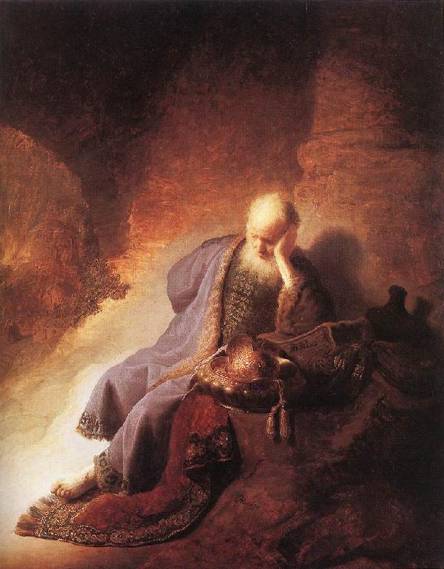 REMBRANDT Harmenszoon van Rijn Jeremiah Lamenting the Destruction of Jerusalem g